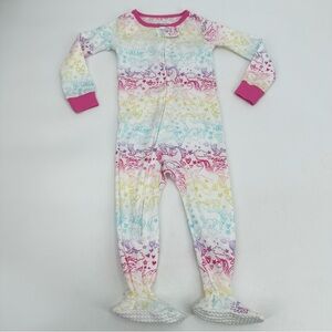 Members Mark Pajama 1 Pc Baby Girls 12 Mos. Unicorn Footed Sleeper Full Zip
